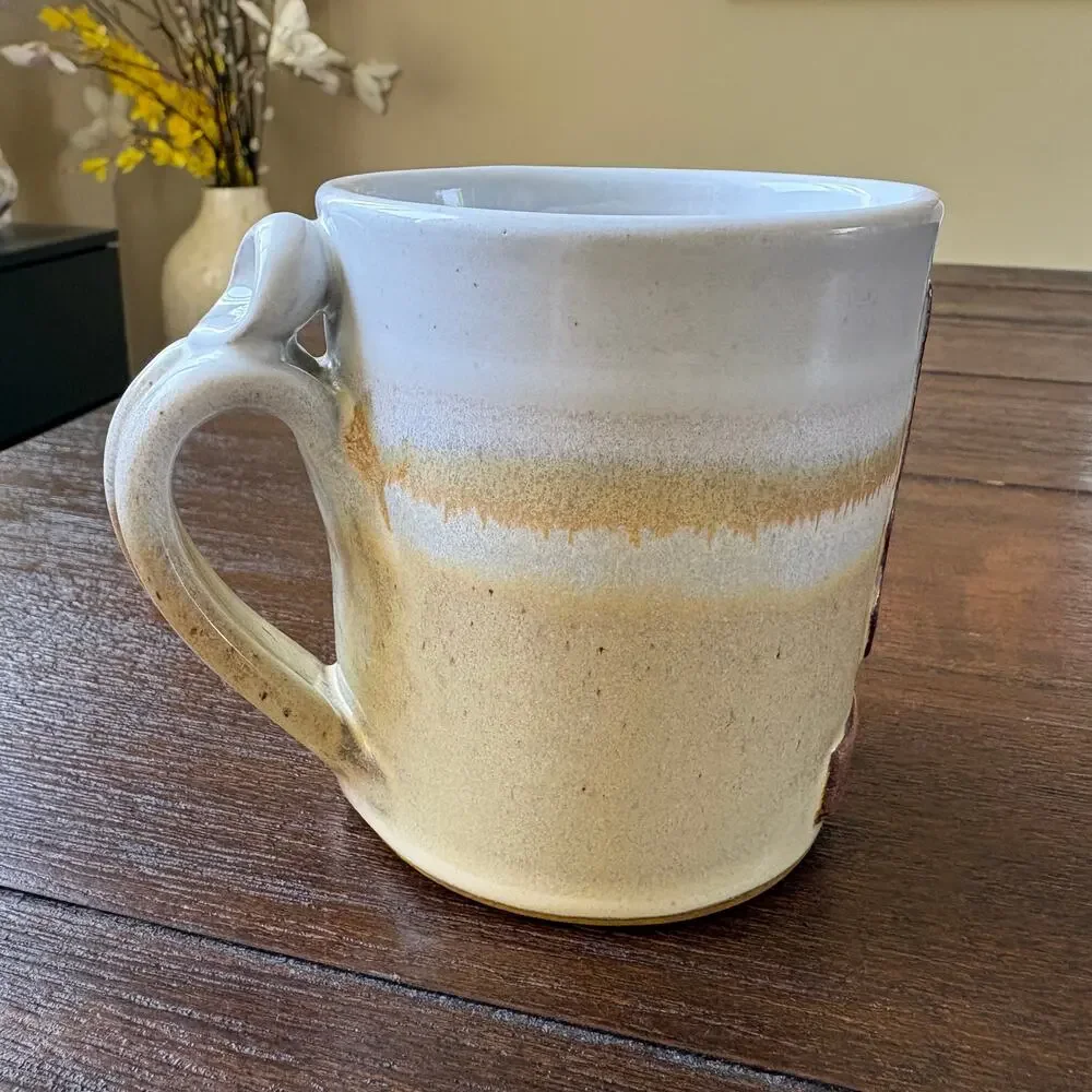 Vintage Chappelle Art Pottery UGA Coffee Mug Georgia Map Peach UCUHO-I 1990